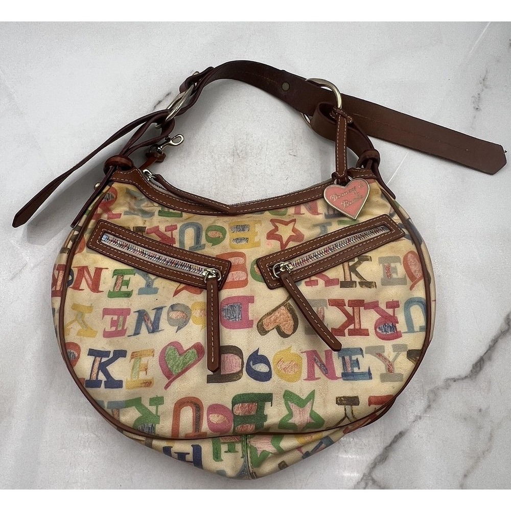 Dooney & Bourke Shoulder Bag Womens Medium Grafitti Rainbow Leather Zip